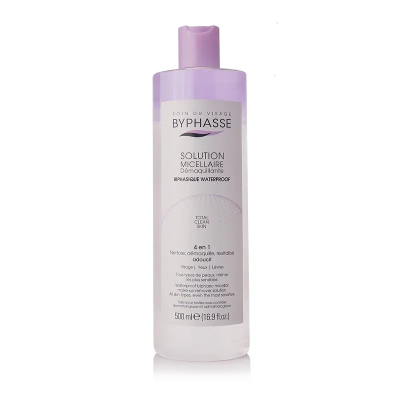 BYPHASSE SOLUTION MICELLAIRE DEMAQUILLANTE 4 EN 1 BIPHASIQUE WATERPROOF 500ML