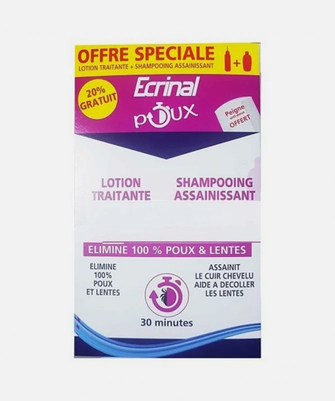 ECRINAL PACK ANTI POUX LOTION +SHAMP+PEIGNE