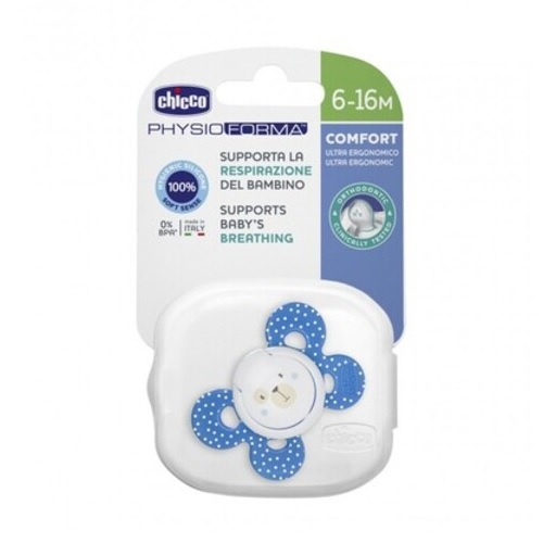 CHICCO SUCETTE PHYSIO CONFORT BLEU 6-16 MOIS
