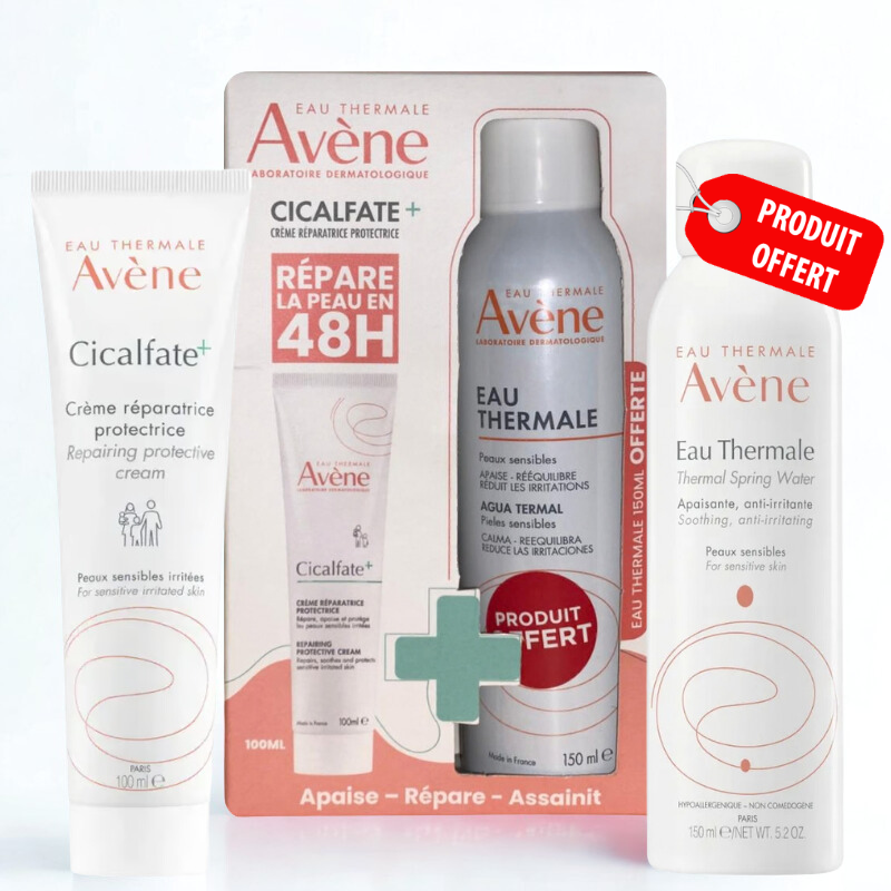 AVENE COFFRET CICALFATE+ CREME REPARATRICE PROTECTRICE 100ML+EAU THERMALE 150ML (OFFERT)