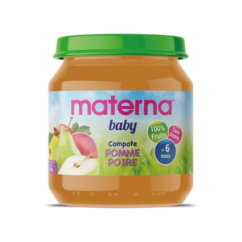 MATERNA COMPOTE POMME POIRE 130G