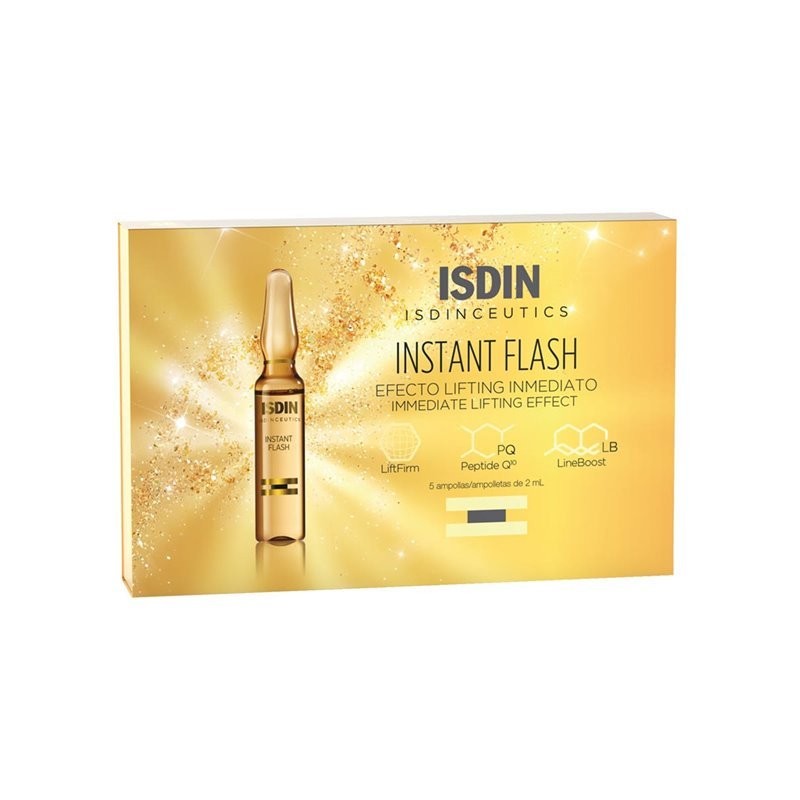 ISDIN INSTANT FLASH LIFTING 5/AMP sont des ampoules qu'on applique avant toute occasion spéciale et qui ont un effet lifting immédiat.