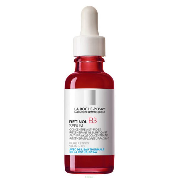 la-roche-posay-retinol-b3-serum-anti-rides-30ml est un anti-rides qui allie le pouvoir anti-âge du Rétinol à la fonction réparatrice de la Vitamine B3.