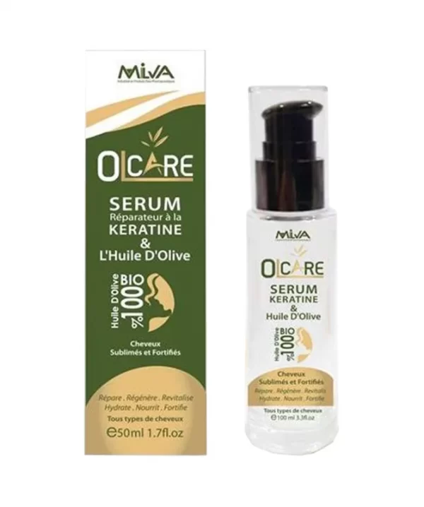 OLCARE SERUM CAPILLAIRE A LA KERATINE Spécifiquement dédié aux cheveux abîmées, répare instantanément en gainant et en enveloppant les fourches