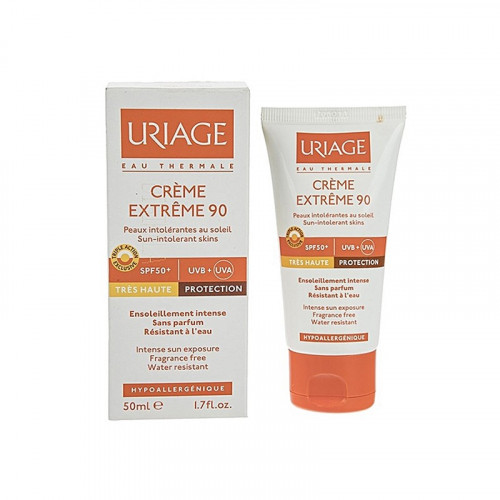 URIAGE CREME EXTREME 90 SPF50 50ML est une protection solaire qui protège l'intégrité des peaux intolérantes au soleil grâce à un triple action exclusive.