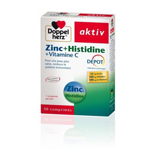 AKTIV ZINC+HISTIDINE+VITAMINE C aide à traiter certains problèmes de la peau comme l'acné Ralentir le vieillissement de la peau et favoriser la bonne santé