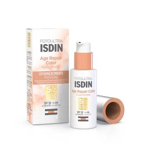 ISDIN AGE REPAIR TEINTEE SPF 50+ offre une haute protection UV (SPF50) qui aide à prévenir les dommages causés par le soleil comme les rides et les taches