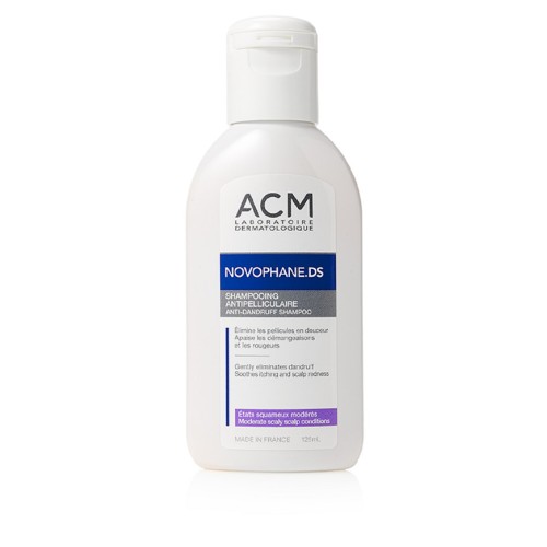 ACM NOVOPHANE DS SHAMPOOING ANTIPELLICULAIRE 125ML est destiné à prévenir ou à traiter les pellicules sur le cuir chevelu.