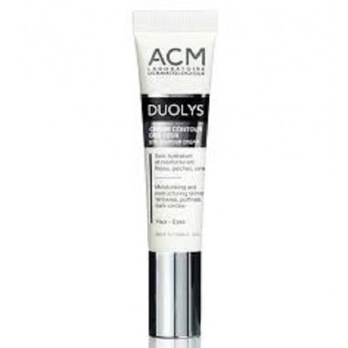 ACM DUOLYS CONTOUR DES YEUX UN SOIN COMPLET QUI LISSE LES RIDES, ATTÉNUE LES POCHES ET ÉCLAIRCIT LES CERNES. TOUS TYPES DE PEAU.