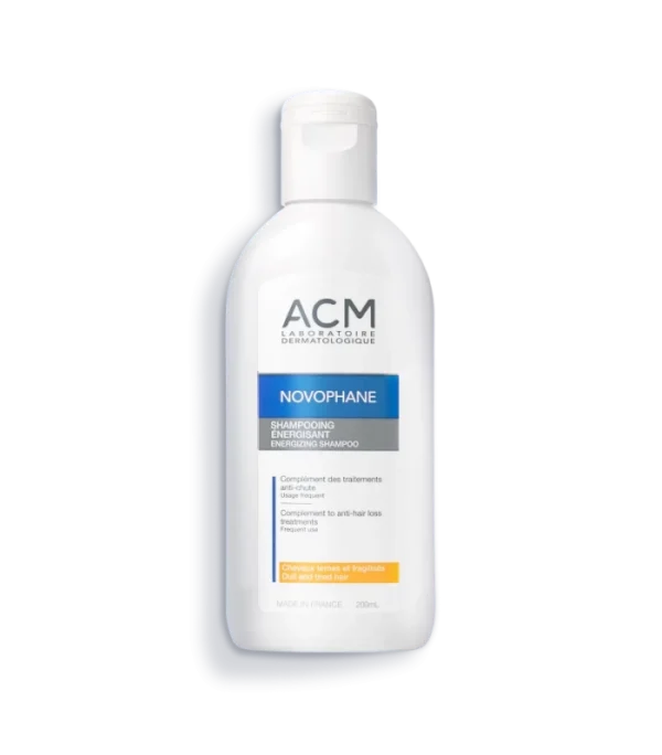   ACM NOVOPHANE SHAMPOOING ÉNERGISANT 200ML associe en synergie 6 vitamines stimulantes pour le cuir chevelu. Ses bases lavantes permettent une purification en douceur