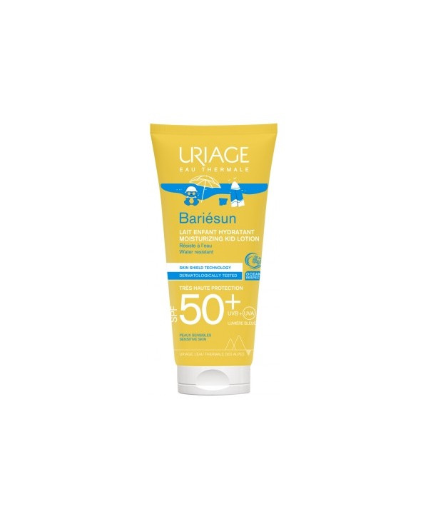 URIAGE BARIÉSUN - LAIT ENFANTS SPF 50+ est un écran total pour enfants composé d’un complexe filtrant très performant qui protège contre les UVA, UVB