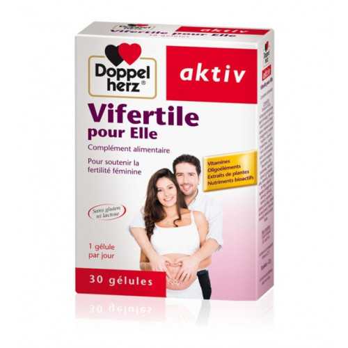 AKTIV VIFERTILE POUR ELLE de Doppelherz Aktiv est un complément alimentaire formulé pour soutenir la fertilité et la santé reproductive des femmes.