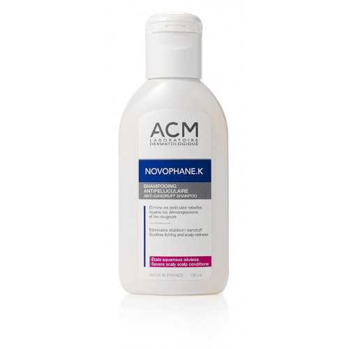 Le shampoing Novophane K, des Laboratoires ACM,  permet de corriger efficacement les états squameux chroniques et/ou en plaques. 