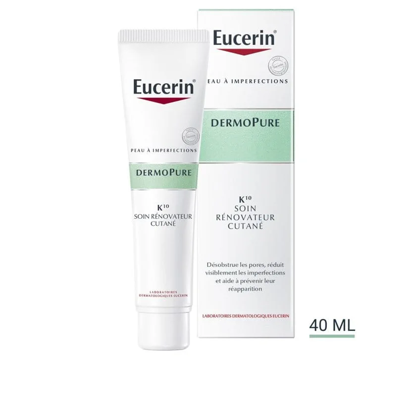 EUCERIN DermoPure K10 Soin Rénovateur est un concentré à l'acide salicylique qui agit dès la première application sur les peaux à tendance acnéique.