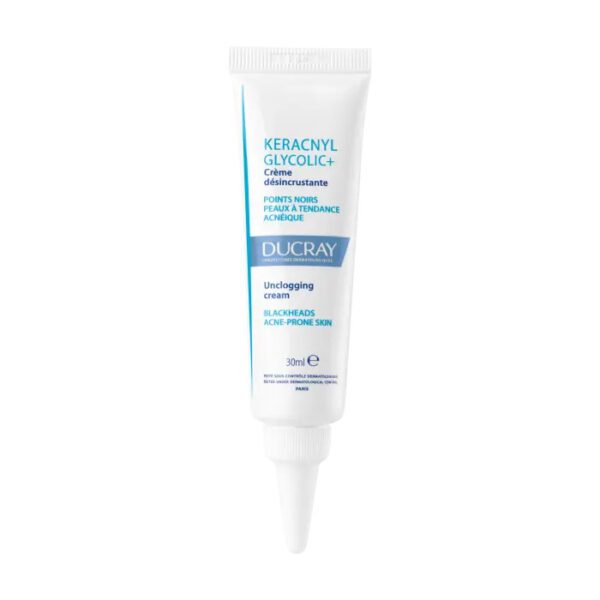 DUCRAY KERACNYL GLYCOLIC+ CREME DESINCRUSTANTE  est une crème pour points noirs élimine les points noirs et lisse le grain de peau.