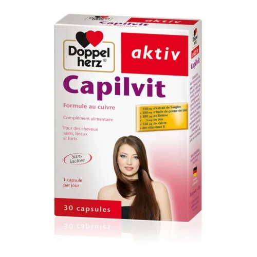 AKTIV CAPILVIT 30 GELULES aide à stopper la chute de cheveux et favoriser la pousse-Soutenir la synthèse de la kératine -Renforcer les cheveux