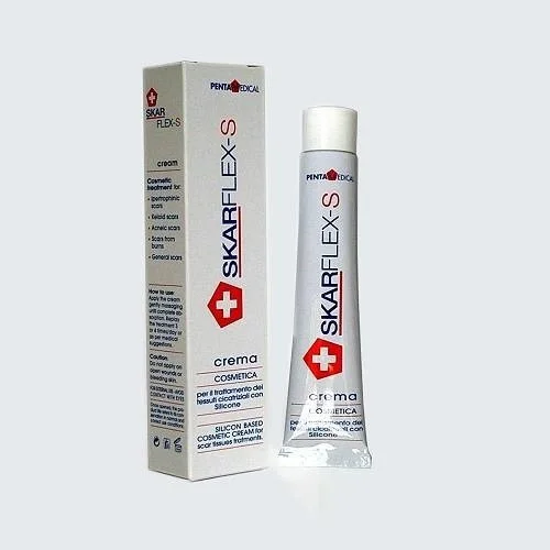 PENTA SKARFLEX S Pour le traitement cosmétique de: cicatrices hypertrophiques, cicatrices chéloïdes, cicatrices d'acné, brûlures, cicatrices en général.