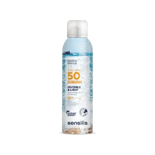 SENSILIS Body Spray Toucher sec SPF50 offre une protection élevée contre les dommages causés par le soleil. Formulé avec une protection UVA/UVB à large spectre SPF 50+,aide à maintenir l'hydratation et l'élasticité de la peau tout en prévenant le vieillissement prématuré.